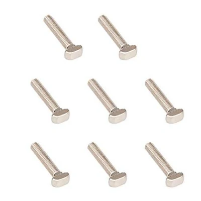 Image of INCREWAY 30 PCS M5 T Bolt, M5x25mm Carbon Steel Nickel Plated Slot Drop in Stud Sliding Screw Bolt for 20 Series European Standard Aluminum Profile