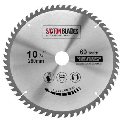 Image of Saxton TCT Circular Wood Saw Blade 260mm x 30mm 60T Festool Bosch Makita Dewalt