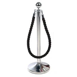 Image of Obex Barriers Stainless Steel Ball Head Post with Black Rope