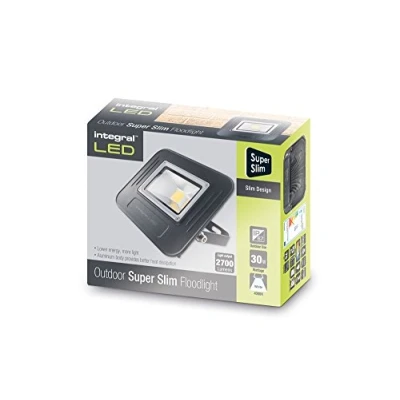 Image of Integral LED Super Slim Floodlight Non Dimmable, Cool White, Integrated, 30 Watts