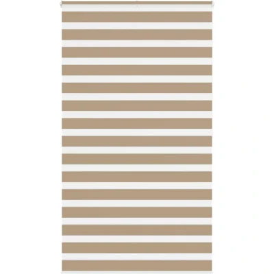 Image of vidaXL Zebra Blind Sand Brown 135x200 cm Fabric Width 130.9 Polyester