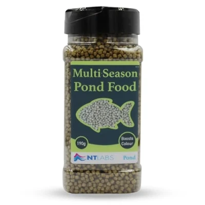 Image of NT Labs Multi Season Pond Food, Complete Food for Goldfish, Shubunkins and Orfe, Spring, Summer Autumn Fish Feed, Rich in Spirulina to Enhance Colouration, Size 190gm
