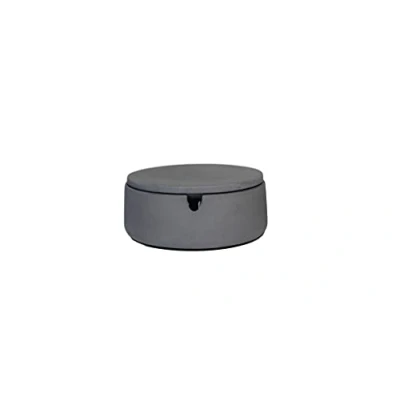 Image of anaan ‘BO’ Ashtray with Lid for Cigarettes of Concrete Outdoor Home windproof small round Geometric Modern Design Ø 3.5&quot;x1.96&quot;