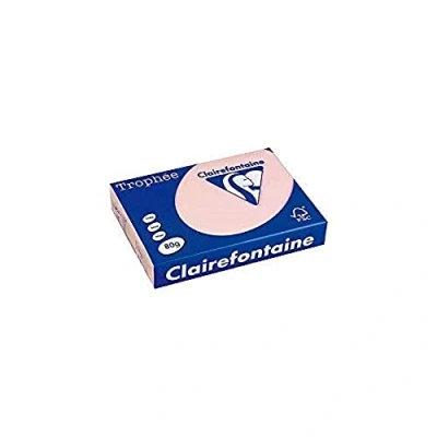 Image of Clairefontaine Trophee Colours Paper 80gsm Ream wrapped A4 Pink Ref 1973 [500 Sheets]
