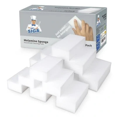 Image of MR.SIGA Multi Functional Eraser Sponge, Magic Cleaning Pads for Kitchen Household Cleaning, 12 Count, Size 4.7&quot; x 2.4&quot; 1.2&quot;