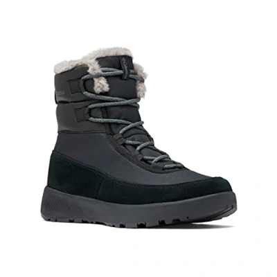 Image of Columbia Slopeside PEAK Winter boots, Women&#039;s, Size: 4, Black/graphite Leather and textile