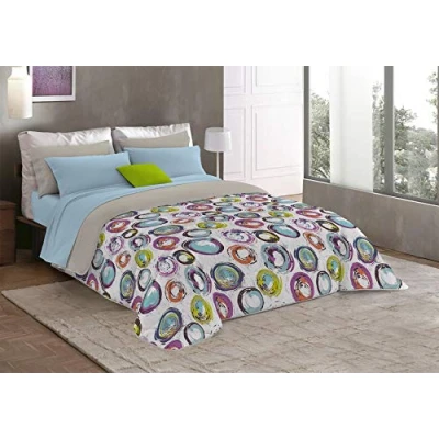 Image of Italian Bed Linen MB Home Italy “Fantasy Winter Quilt, Cerchi Astratti, 260x260 cm