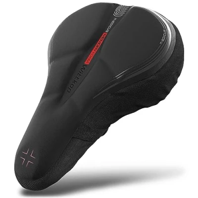 Image of WITTKOP Bike seat Cushion Made of Comfy Memory Foam I Cover for Men &amp; Women with Ergonomic 3 Zone Concept Saddle Cover, peleton cushin, Bicycle