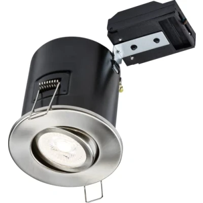 Image of KnightsBridge 230V IP20 Tilt GU10 Fire Rated Downlight Brushed Chrome
