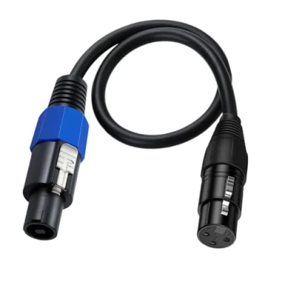 Image of Halokny Speakon to XLR Speaker Cable, 3 Pin Female Male Audio Adapter for DJ/PA Cord with Twist Lock (Speakon 50cm/1.6Feet)
