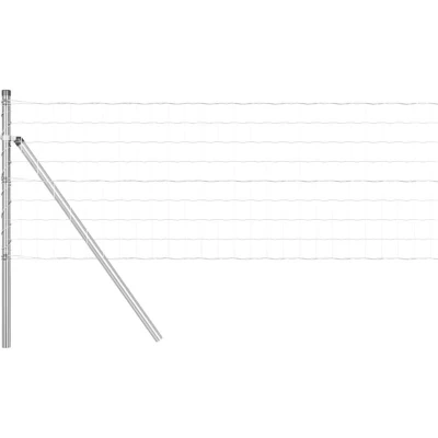 Image of vidaXL Euro Fence with 13 Posts 0.6x50 m Galvanised Steel