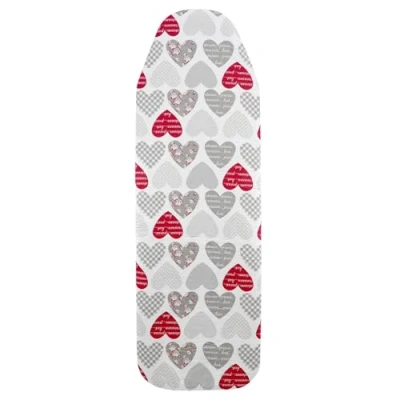 Image of GEEZY Ironing Board Cover Fits Standard Boards Heat Reflective Iron 100% Cotton Front With Thick Polyester Padding Elastic Edge Scorch Resistant Covers 122 x 38 cm