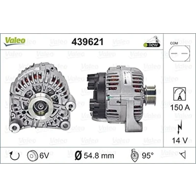 Image of 12317800308, 12317802928, 7800308, 7802928 Generator VALEO NEW ORIGINAL PART 439621 14V 150A B+ L 95 54mm BMW: 5 Saloon, 3 Touring
