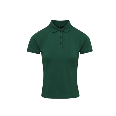 Image of Premier Womens/Ladies Coolchecker Plus Polo Shirt (Bottle Green) Size 2XL