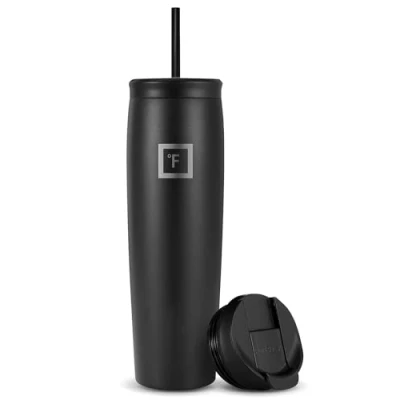 Image of IRON FLASK Nomad Tumbler 825 ml, 2 Lids (Straw/Flip), Vacuum Insulated Stainless Steel Bottle, Double Walled, Thermo Coffee Travel Mug, Water Metal Canteen