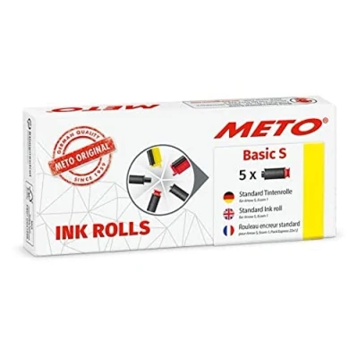 Image of METO Ink Rolls for The Basic S Price Labeller (Single line, 22x12 mm Labels) 5 Rolls, Black