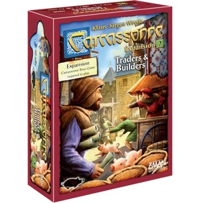 Image of Z Man Games Carcassonne Traders &amp; Builders Board Game EXPANSION 2 Ages 7 and up 6 Players 45 Minutes Playing Time, Black