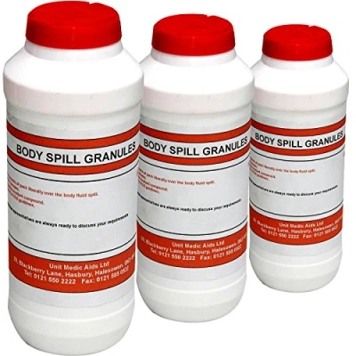 Image of Qualicare Blood Body Fluid Spill Vomit Emergency Absorbent Granules, 3 x 500g Bottle