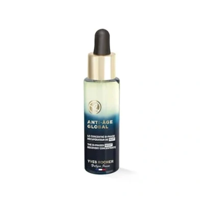 Image of Yves Rocher Anti Age Global Regenerating 2 Phase Night Concentrate Luxurious Face Care with Bud Nectar for Mature Skin 30 ml
