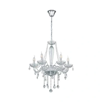 Image of Eglo Lighting Basilano 6 Lamp Multi Arm Chandeliers Chrome EG39099