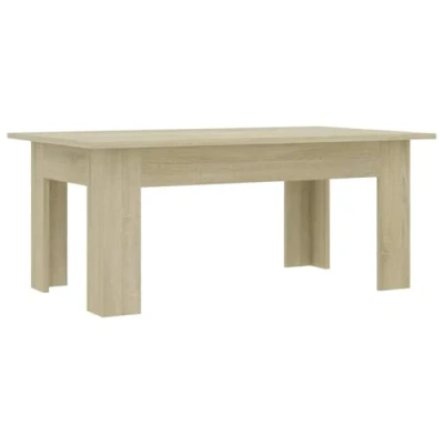 Image of vidaXL Modern Coffee Table Rectangular, Sonoma Oak Finish, Durable Engineered Wood Construction, Living Room or Office Table, Easy to Clean