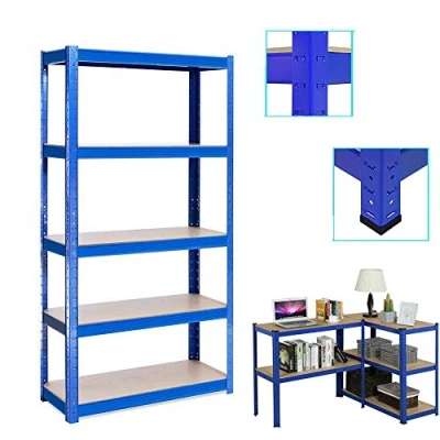 Image of EFAN Heavy Duty 5 Tier Blue Garage Shelving Units 150cm x 70cm 30cm Racking Boltless Metal Storage Shelves, 875KG Capacity (175kg Per Shelf), for Garage, Kitchen, Office, Workshop