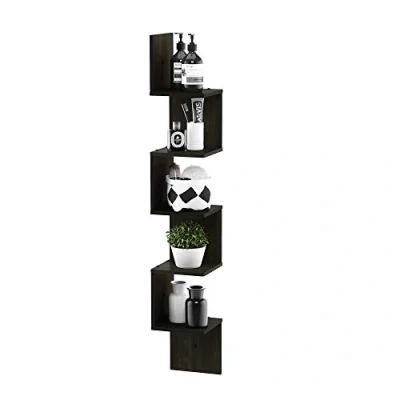 Image of FURINNO Wall Mounted Shelves, Wood, Espresso, one size, French Oak