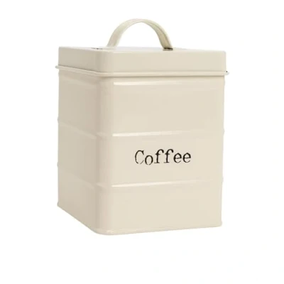 Image of Cream Vintage Metal Coffee Canister By Harbour Housewares