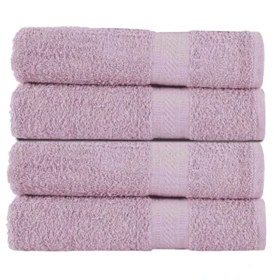Image of Sweet Needle Pack of 4 Bathroom Large Bath Sheet Towels Lilac, (70 x 140 cm) 100% Ringspun US Cotton, Quick Dry, Light Weight, Highly Absorbent for Bathroom, Shower, Spa, Beach, Pool &amp; Daily Use