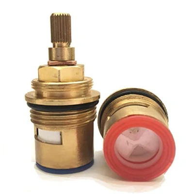 Image of Bath BSP 3/4&quot; x 57mm 24 teeth On Spline Quarter Turn Shower Mixer Control Off Tap Cartridge Valve Pair