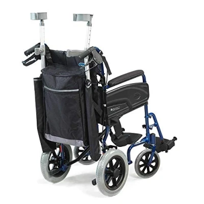 Image of NRS Healthcare Reflective Wheelchair Scooter Walking Stick/Crutch Bag, Black and Grey
