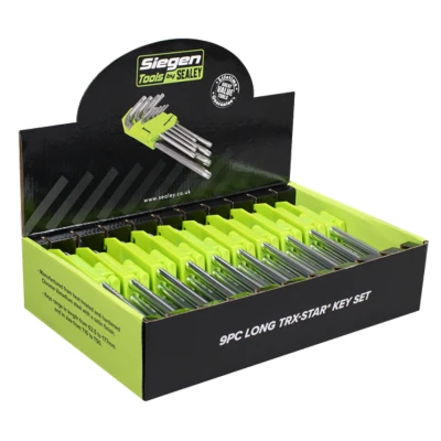 Image of Siegen Long TRX Star Key Set 9pc Display Box of 10
