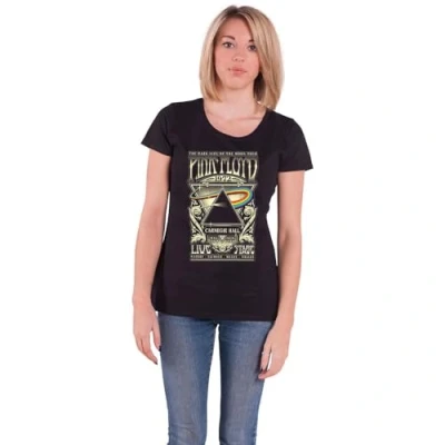 Image of Pink Floyd Ladies T Shirt Carnegie Hall Poster Multicoloured
