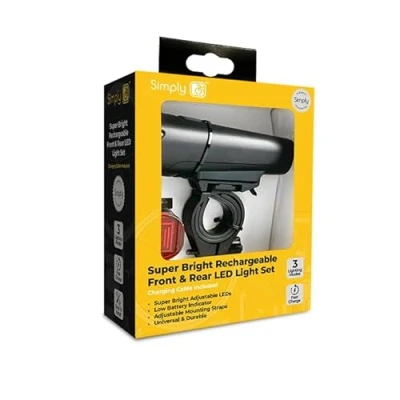 Image of 5x Simply One Super Bright Head Light and Rear Rechargeable CC030