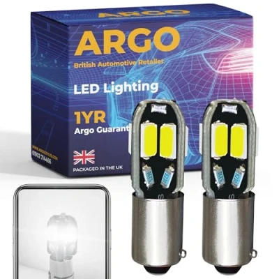 Image of Argo H6w Bax9s Led Bulbs 8 Smd Xenon White 12v Car Light Interior 434 433 T4W Number Plate Bulb Map Dome Van Side Marker Reverse
