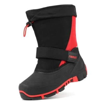 Image of riemot Unisex Kid&#039;s Snow Boots, Winter Boots Boys Girls, Warm Lined Shoes Waterproof Children&#039;s Non slip Red, 2.5 UK