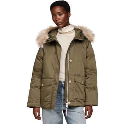 Image of Tommy Hilfiger Parka, Women&#039;s, Size: Medium, Army green