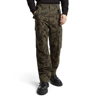 Image of G Star Men&#039;s R 3N Regular Straight Cargo Pants, Multicolour (shadow olive island camo D25224 D386 G739), 33W / 34L