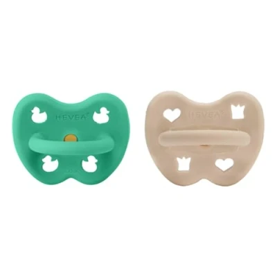 Image of HEVEA Natural Rubber Dummy Pacifier Orthodontic 3 36 Months Hygienic One Piece Design for Newborns to Toddlers, BPA Free, Soft &amp; Durable 2 Pack (Tisvilde)