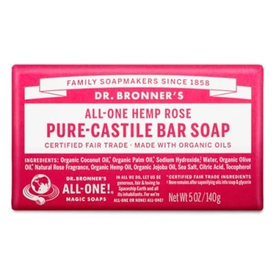 Image of Dr Bronner&#039;s 3 in 1 Rose Pure Castile Bar Soap, Made with Organic Oils and No Synthetic Preservatives, Used for Body, Face Hair, Fair Trade Certified &amp; Vegan Friendly, 140g