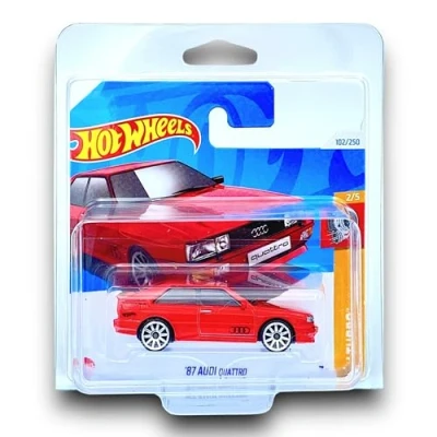Image of Hot Wheels &#039;87 Audi Quattro (Red) 2/5 HW Turbo 2024 102/250 (Short Card) COMES IN A GENUINE KLAS CAR KEEPER PROTECTOR CASE HRY55