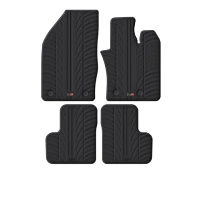 Image of TRAVALL Rubber Car Mats for Fiat 500 X (2014 2024) Floor Hard Wearing Heavy Duty Moulded Premium Easy Clean Black with Clips Anti Slip All Weather Mud Sand Water Protection
