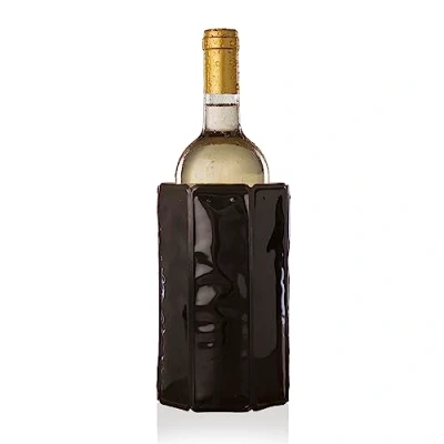 Image of Vacu Vin Active Cooler Wine Chiller Reusable, Flexible Bottle Black Sleeve for Standard Size Bottles Insulated to Keep Cold