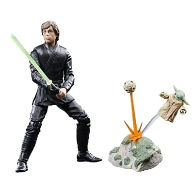 Image of Star Wars The Black Series Luke Skywalker &amp; Grogu, Book of Boba Fett 6 Inch Action Figures 2 Pack