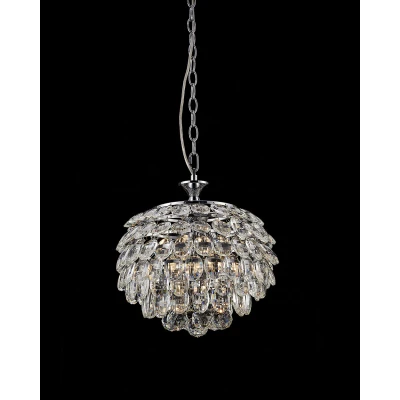 Image of Adaliz 3 Light Chrome Ceiling Crystal Pendant