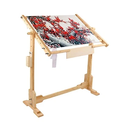 Image of EBTOOLS Floor Frame, Embroidery Frame Holder, Cross Stitch Suitable for Embroidery, Quilting, Stitch, Silk Painting (80cm 14CT)