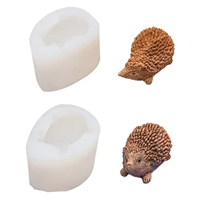 Image of NA Yayatty Pack of 2 Hedgehog Silicone Moulds, Resin Casting Moulds for Crafting, DIY Craft Jewellery Pendant, Keyring Making Accessories
