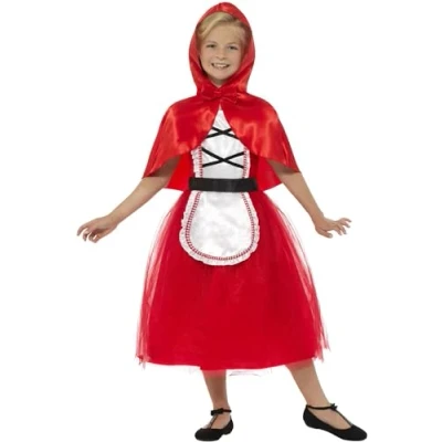 Image of Smiffys Deluxe Red Riding Hood Costume, with Dress &amp; Hood, Girls Fancy Dress, Child Up Costumes