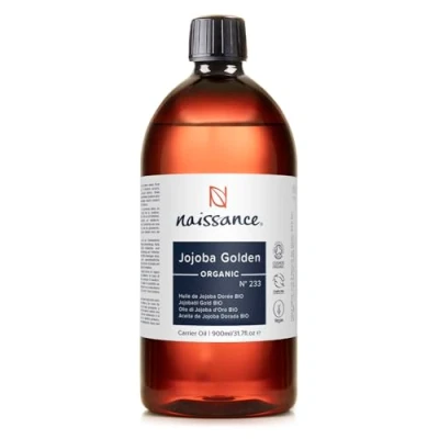 Image of Naissance Organic Golden Jojoba Oil (No. 233) 900ml Natural, Unrefined for Skin, Face, Nails, Eyelashes, Hair Growth