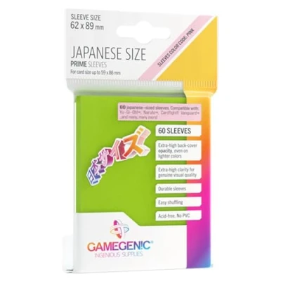 Image of Gamegenic Pack of 60 Prime Sleeves Japanese Sized Lime